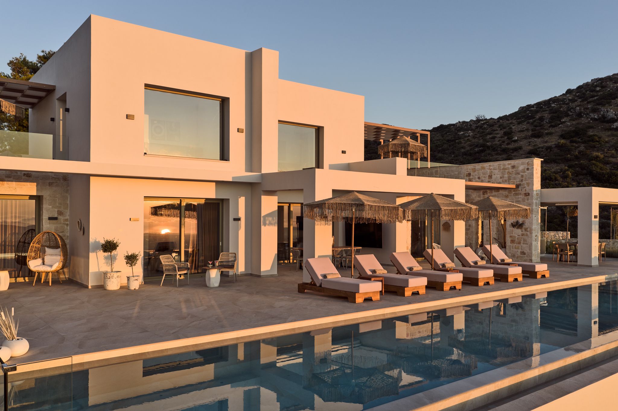 Segreto Del Lusso luxury villa Zakynthos at golden hour